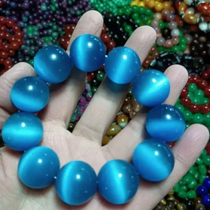 Bracelet de perles en opale colorée naturelle