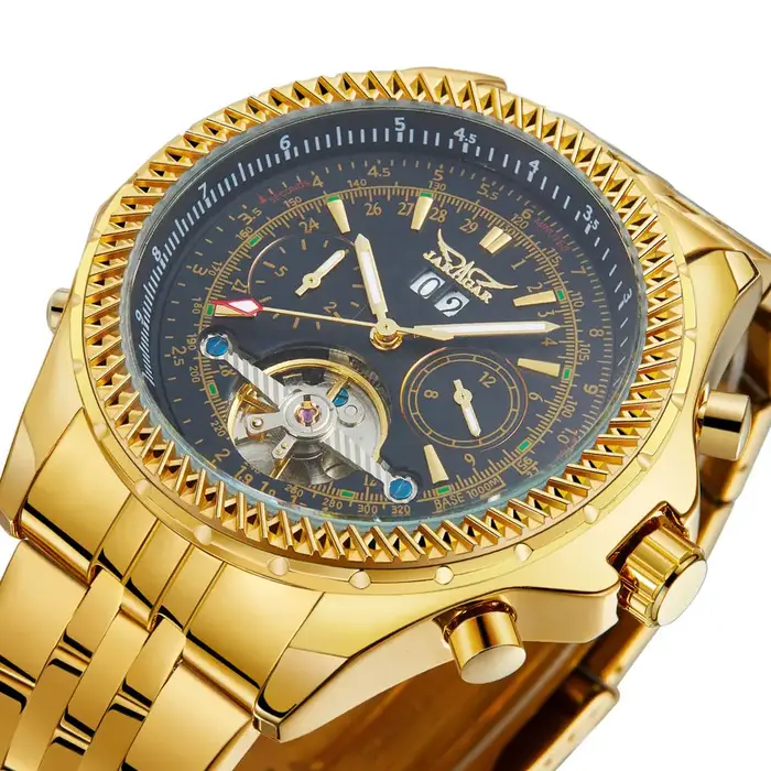 Montres pour hommes JARAGAR Sports, montre mécanique automatique de luxe de marque haut de gamme pour hommes, bracelet en acier inoxydable argenté, montre-bracelet militaire