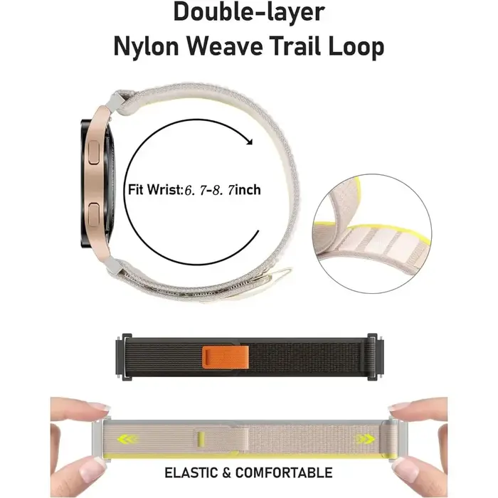 Bracelet en Nylon pour HaiWei Galaxy Watch 7 6 5 4 40mm 44mm classique/Active/Gear S3 Frontier 20mm 22mm bracelet à boucle Sport Amazfit GTS 3 4
