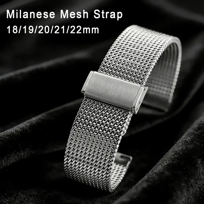 Bracelet en maille milanaise 18mm 19mm 20mm 21mm 22mm en acier inoxydable