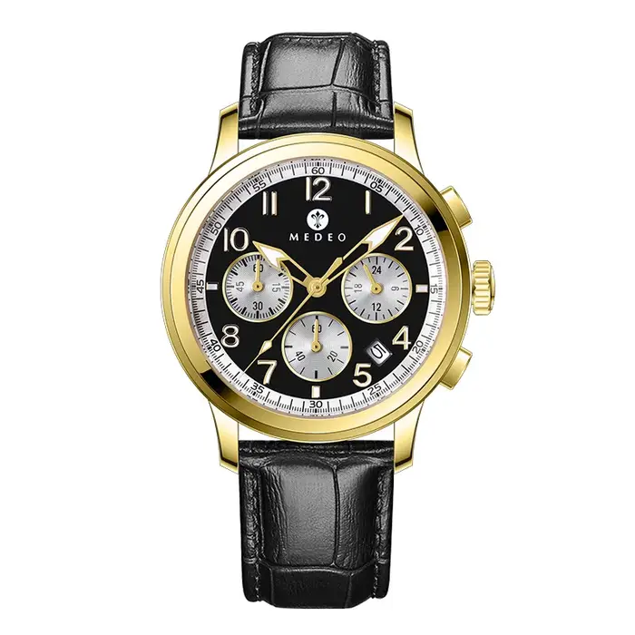 Montre à quartz chronographe série avec mouvement Sei-ko VD53B du Japon, chronographe et calendrier,
