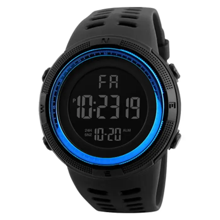 Montre de sport numérique pour hommes, étanche, décontractée, lumineuse, chronomètre, alarme, montre militaire simple pour la course, l'escalade, la pêche