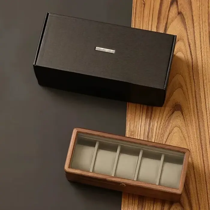 Boîte de rangement de montre en bois massif