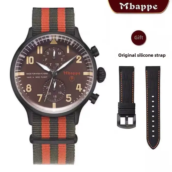 Mbappe – montre d'affaires élégante et authentique, avec un cadran exquis, conception militaire sportive et étanche et comprend un bracelet de rechange