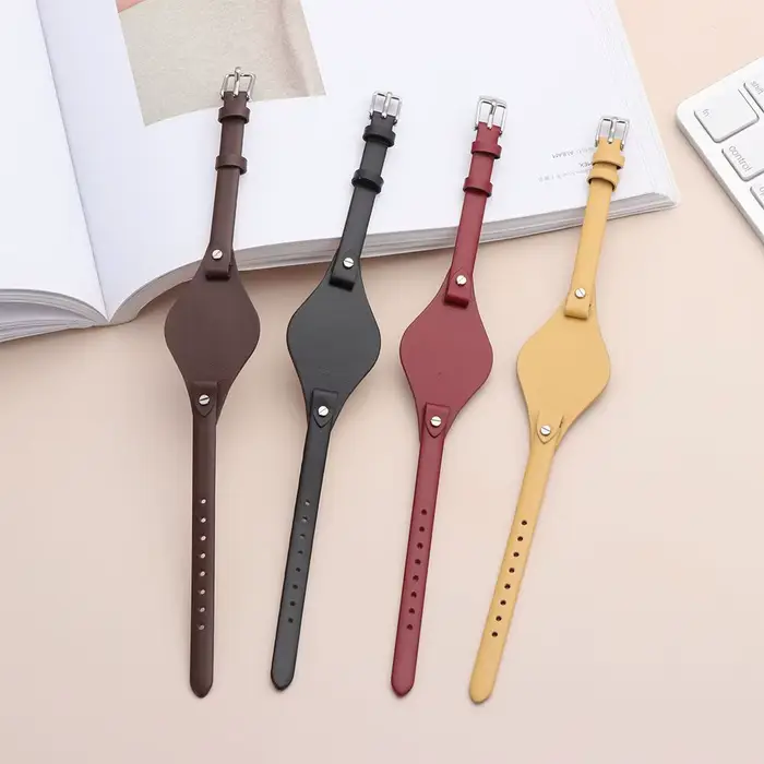 Bracelet de montre à boucle en cuir véritable