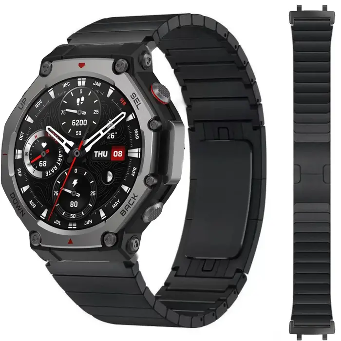 Bracelet en métal de luxe pour montre intelligente Amazfit t-rex 3