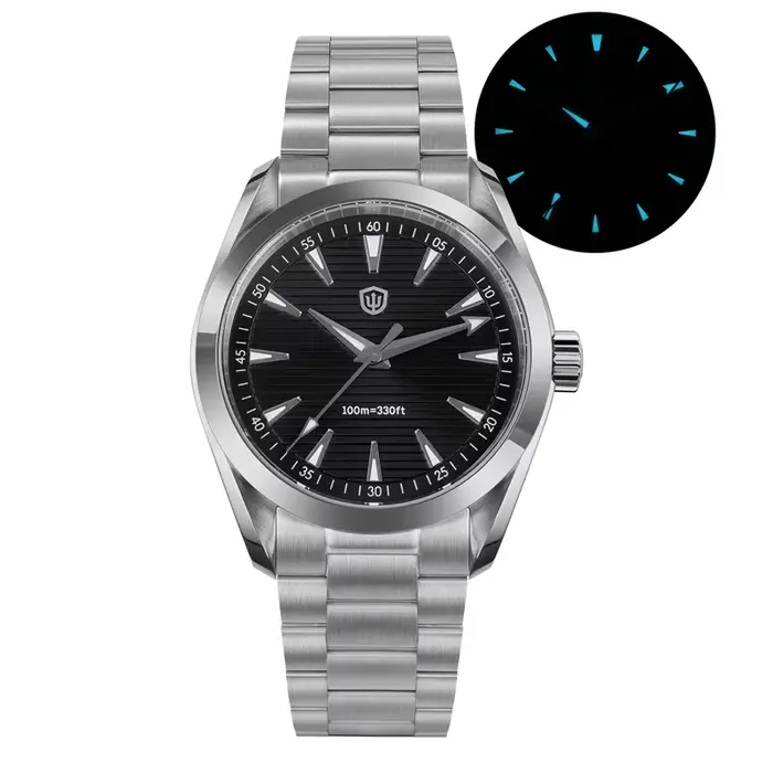 Watchdives WD0006 montre Vintage VH31 balayage deuxième mouvement dôme saphir cristal lumineux 10Bar
