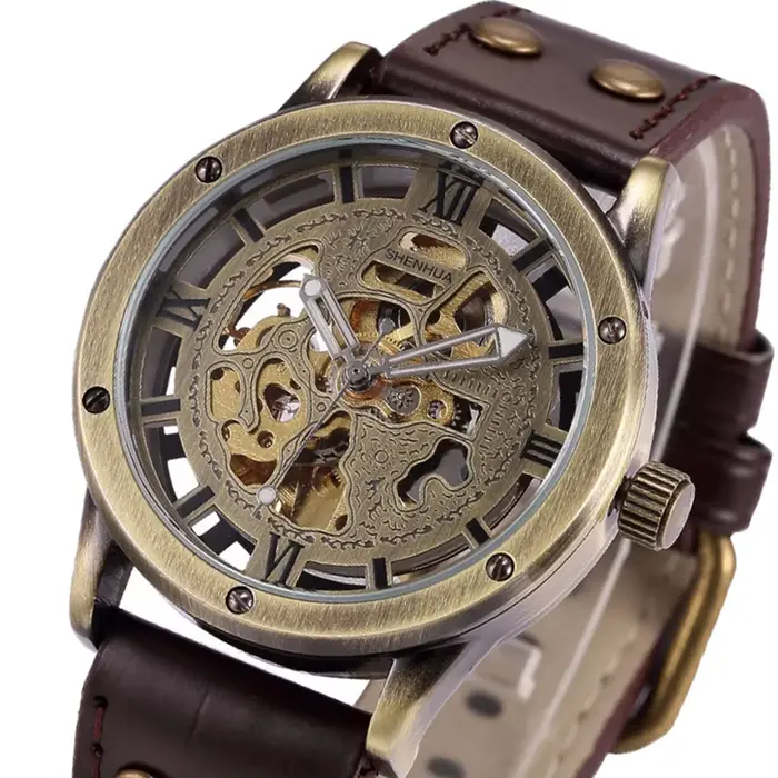Montre mécanique automatique en bronze pour homme
