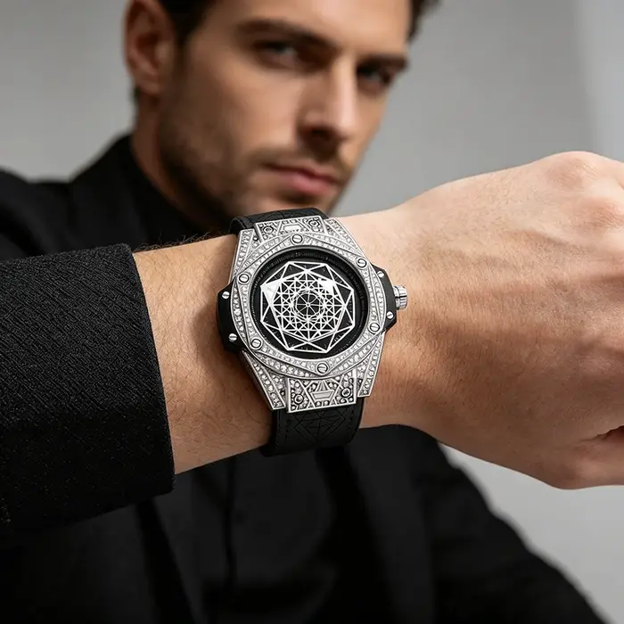 Montre Homme Géométrique de Luxe