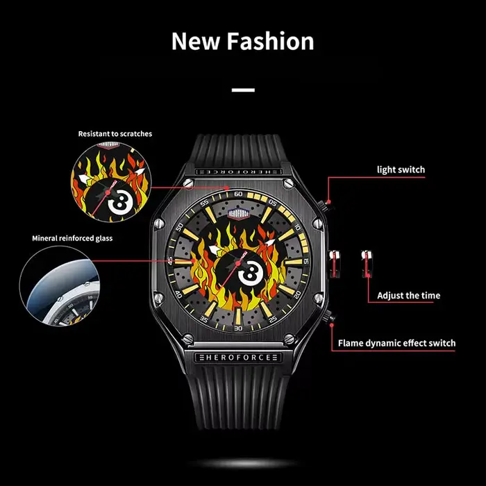 Nouvelle Montre Homme HEROFORCE 2026 Originale à Affichage Double Lumineux