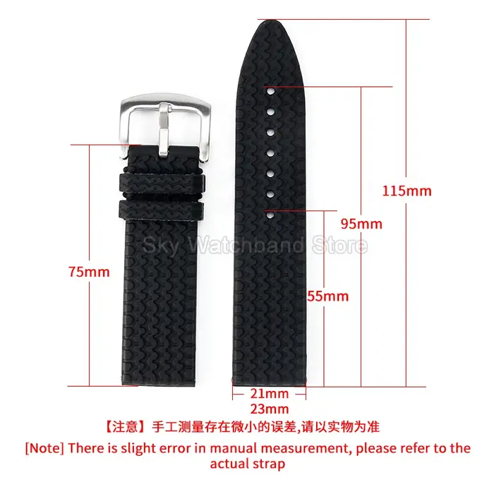 Bracelet de montre en Silicone noir pour Chopard Mille Miglia, 168511 168997, Interface droite souple et résistante à la sueur, accessoires de montre Premium