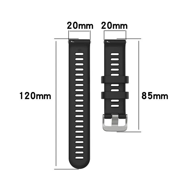 Bracelet de montre en silicone avec bouton officiel, bracelet de sport, Garmin 245, Forerunner 245M, 645, Vivoactive 3, Venu, Venu SQ