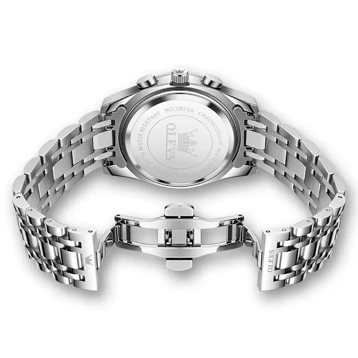 OLEVS luxe Sport homme montre-bracelet Original lumineux Phase de lune chronographe montre pour hommes en acier
