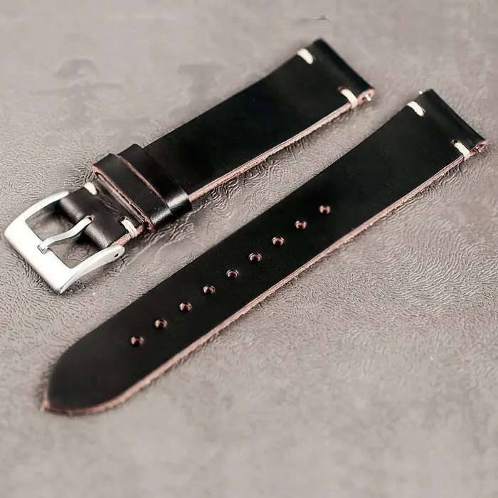 Horween-Bracelets de montre en cuir faits à la main, points bleus naturels, 18mm, 19mm, 21mm, 20mm, 
