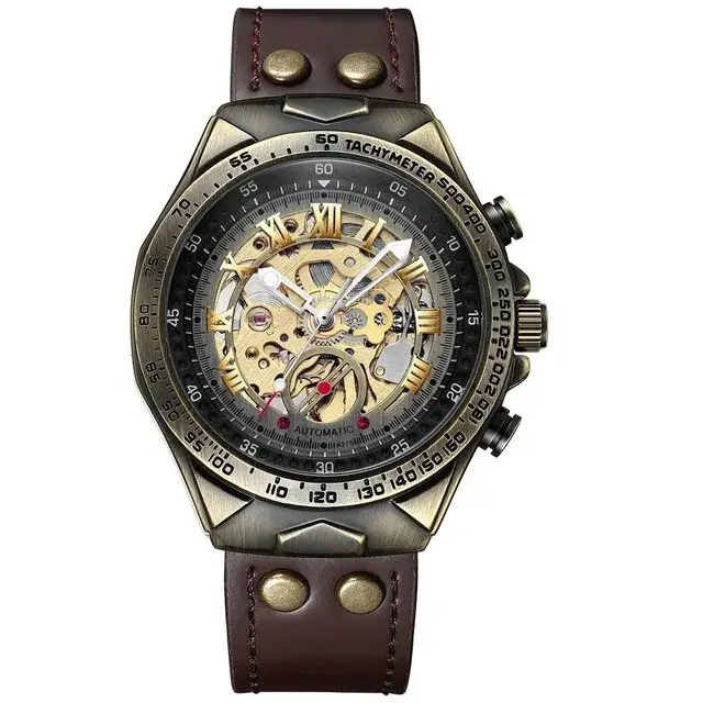 BINBOND A275 montre mécanique automatique originale pour hommes étanche rétro Tourbillon verre de cristal