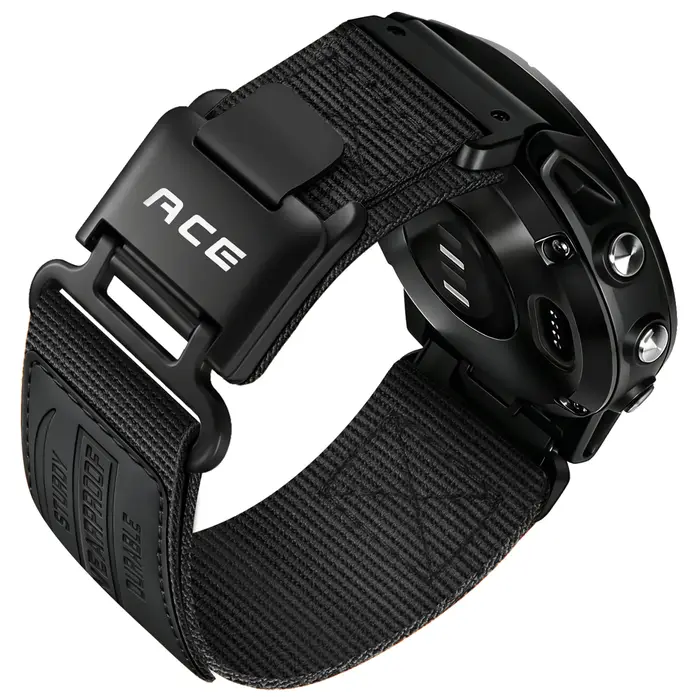 Bracelet en nylon de haute qualité spécial Garmin QuickFit - 22/26 mm, bracelet en nylon brillant et