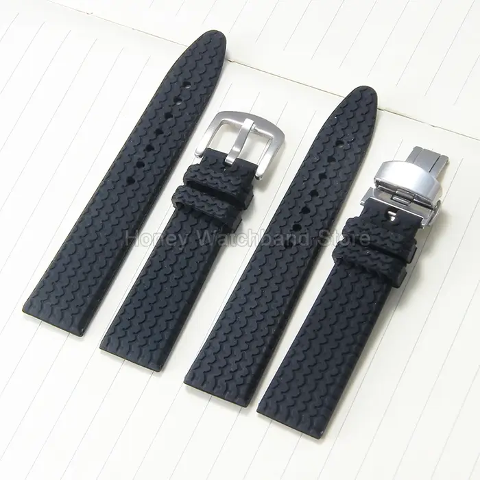 Accessoire de montre en Silicone noir 23mm, résistant aux produits chimiques, Interface droite à séchage rapide, pour Chopard Mille Miglia 168997 168511