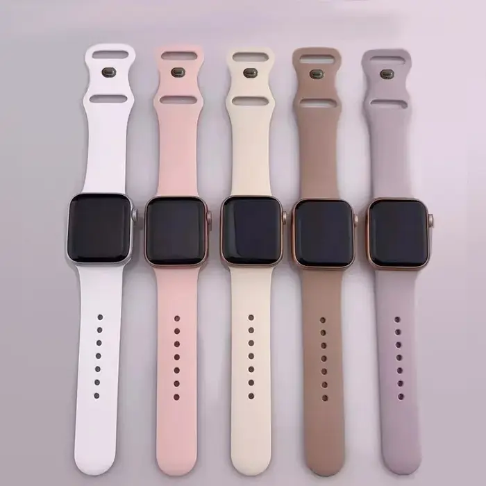 Bracelet en Silicone pour bracelets de montre Apple 40mm 44mm 46mm 45mm 41mm 49mm 42