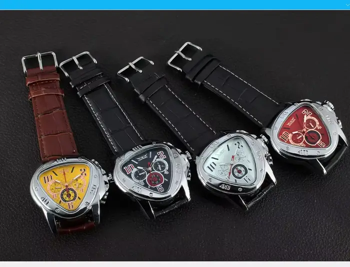 Montre mécanique à trois yeux et six aiguilles pour hommes et femmes