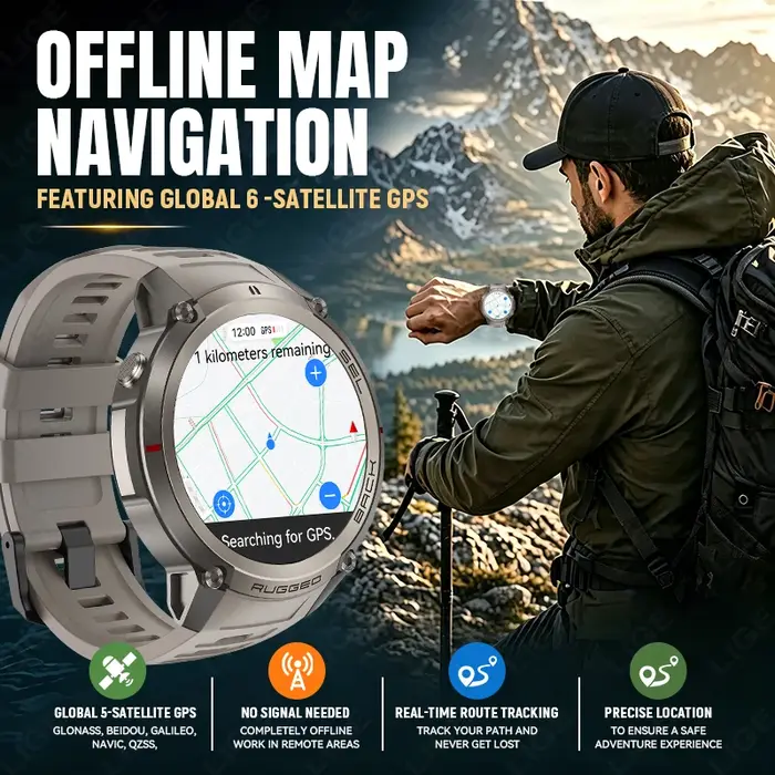 Montre connectée LIGE avec navigation GPS
