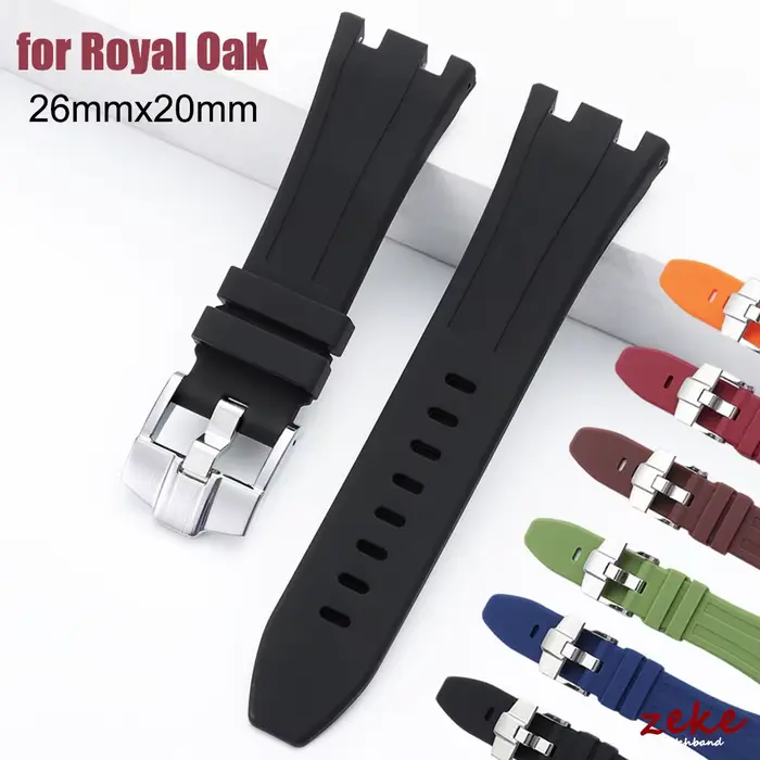 Bracelet de montre en caoutchouc pour Royal Oak 26 mm