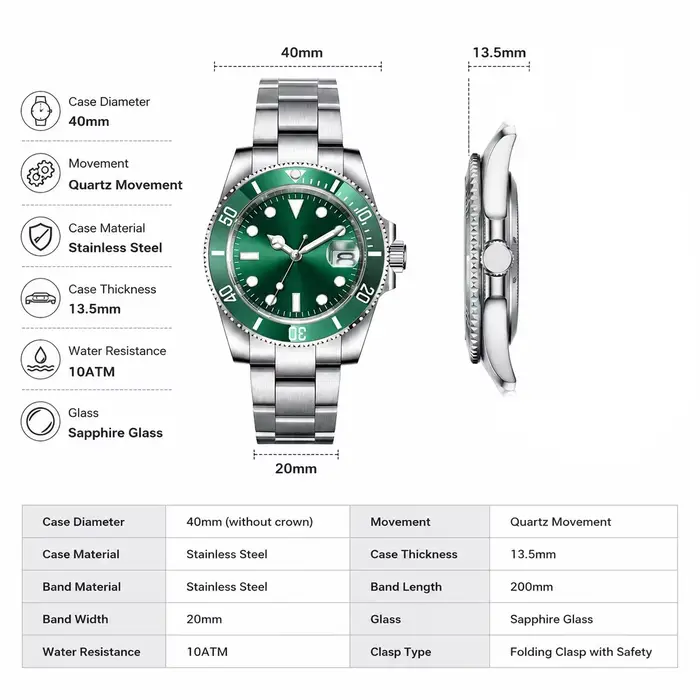 Montres pour hommes CORGEUT OFFICIAL BGW9 Super Lumineuses