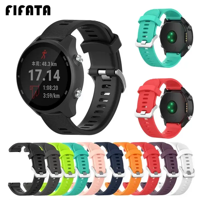 Ifata – Bracelet de Sport en Silicone, 20mm, pour Garmin Forerunner 245 645 245M Vivoactive 3 Smart Watch, accessoires