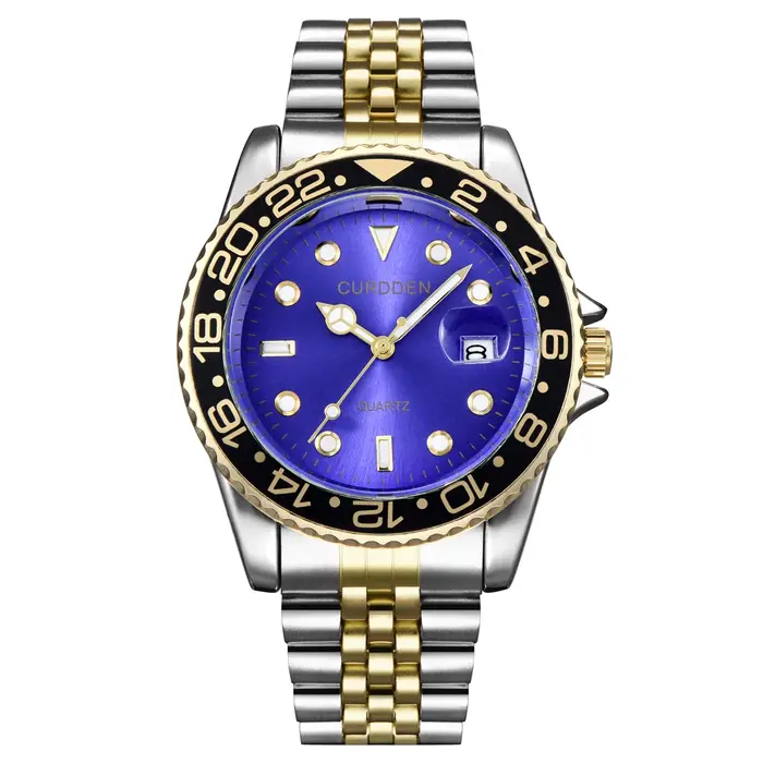 Design Original CURDDEN marque montres pour hommes mode entièrement en acier inoxydable doré Date montre à Quartz Erkek