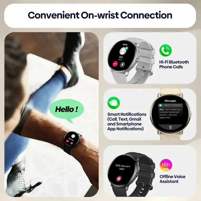 Zeblaze GTR 3 Pro Voix Appelant Montre Intelligente AMOLED Affichage 316L En Acier Inoxydable Fitness Smartwatch Pour Les Femmes