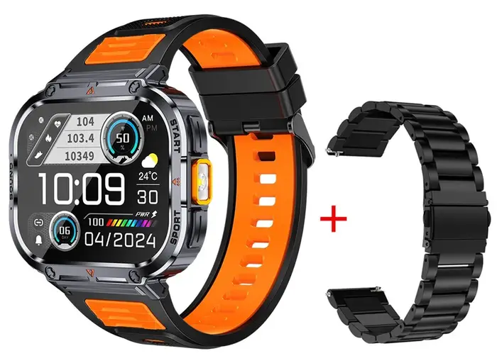 Montre intelligente 2 pouces Ultra grand écran NX23 lumière LED lampe de poche BT appel AI voix 400mAh hommes Fitness sport Tracker Smartwatch