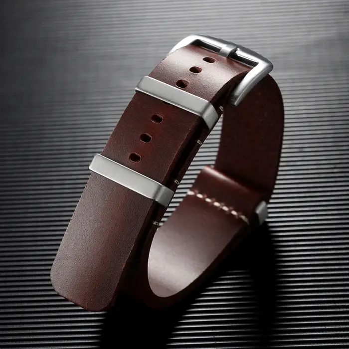 Bracelet de montre en cuir véritable 18mm 20mm 22mm 24mm pour Smartwatch