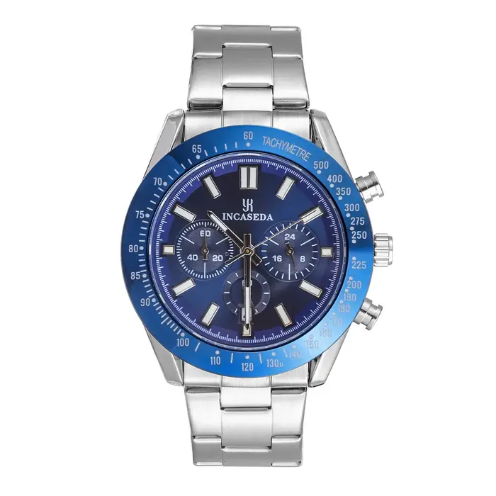 INCASEDA hommes montres marque de luxe bracelet en Silicone étanche Sport Quartz chronographe montre militaire