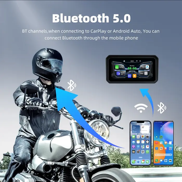 EKIY 6 pouces moto Carplay Navigation étanche Carplay écran d'affichage Portable moto Android Auto moto GPS