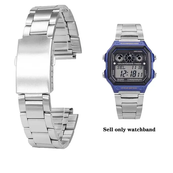 Bracelet de montre en acier inoxydable pour montre Casio 3299 AE-1200 AE1200 AE-1200WH AE1300 W-216 