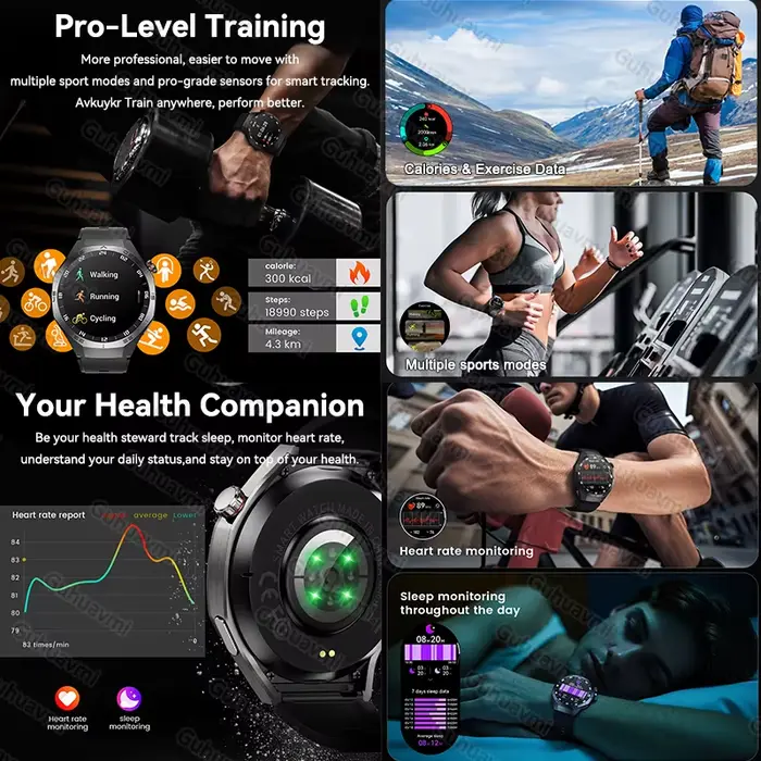 Nouvelle montre connectée GPS Pro 2026 avec écran AMOLED 1