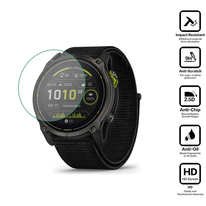 Film de protection transparent en verre dur pour montre intelligente Garmin Endflats 3/2, écran d'af