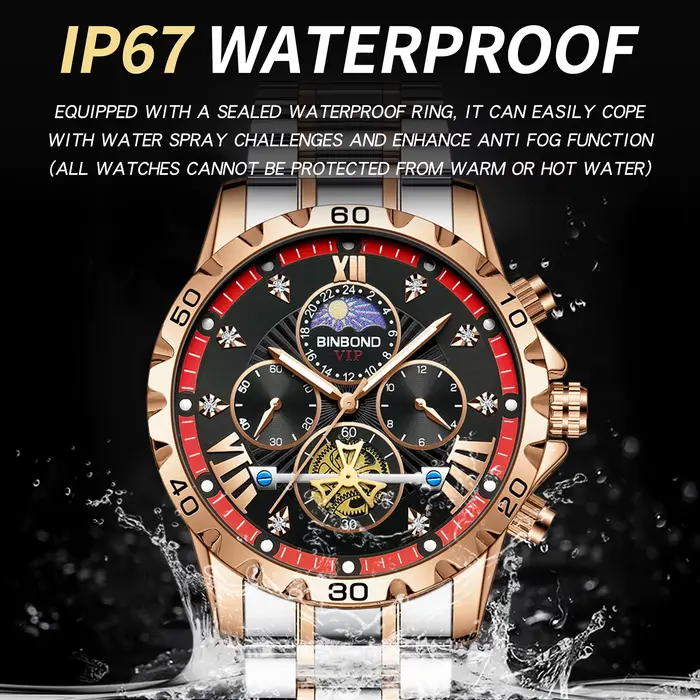Montres à quartz BINBOND pour hommes