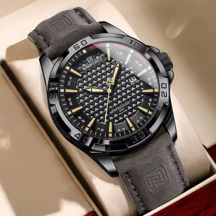 NAVIFORCE hommes Sport décontracté militaire Quartz calendrier montre-bracelet pour homme d'affaires en cuir étanche mâle horloge Relogio Masculino