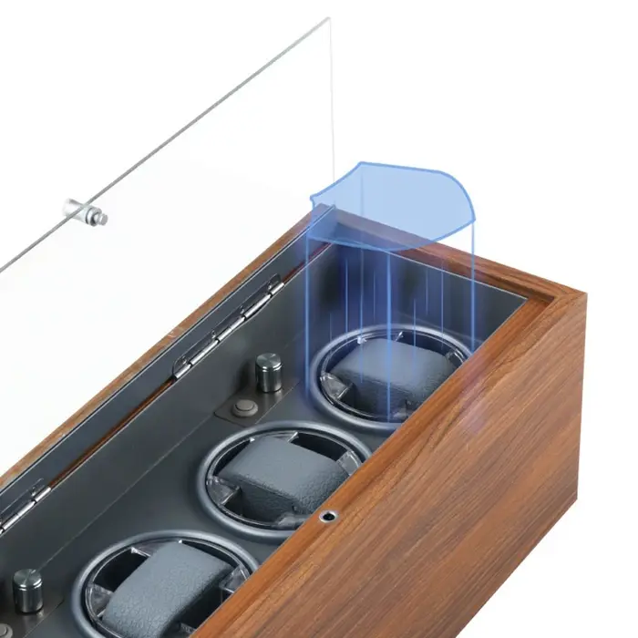 Remontoir de montre vertical domestique, boîte d'évaluation à quatre positions, montres mécaniques, dispositif de remontoir rotatif automatique avec lumière LED