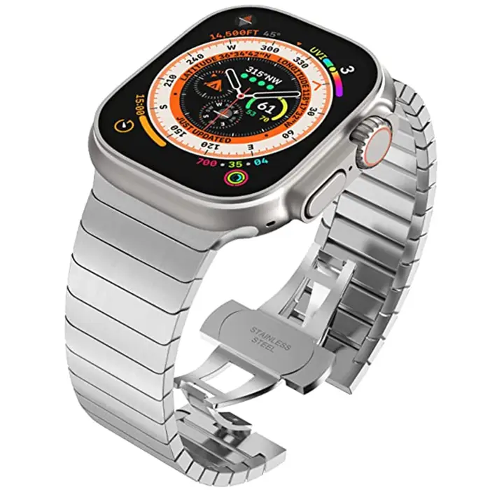 Bracelet de luxe en acier inoxydable pour Apple Watch série 10 9 8 7 46mm 45mm 41mm