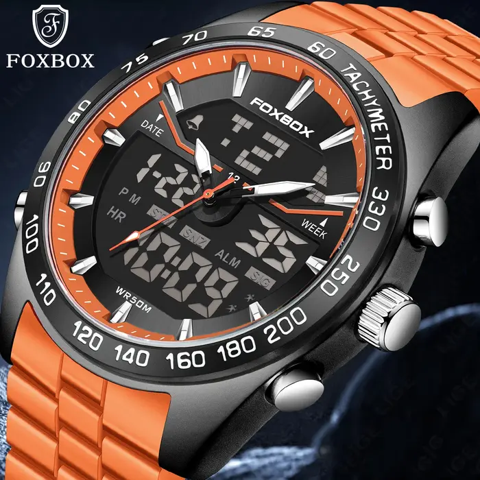 Nouveau FOXBOX mode montres militaires pour hommes de luxe Original sport chronographe montre Cadeau d'horloge de montre-bracelet à quartz étanche