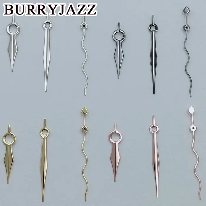 BURRYJAZZ NH35 NH36 NH38 7S26 7S36 4R35 4R36 aiguilles de montre non lumineuses bouclées ondulation