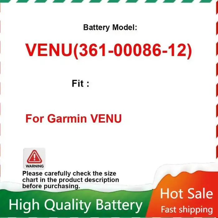 Batterie de montre écologique Venu 361-00086-12 180Mah, expédition rapide pour Garmin