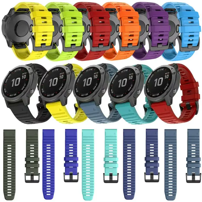 26mm/20mm/22mm Bracelet de montre pour Garmin Epix Pro Gen 2 42MM 47MM 51MM bande de Silicone QuickFit Bracelet de montre intelligente Bracelet Correa