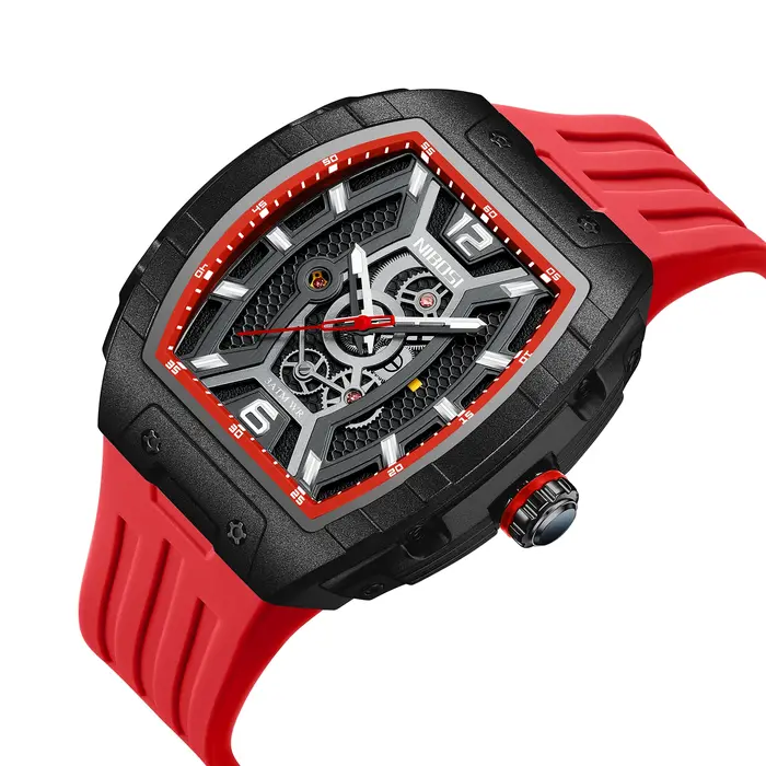 NIBOSI squelette montres de mode pour hommes analogique étanche
