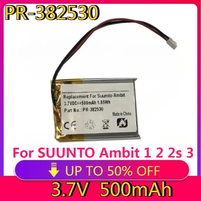 Nouvelle Batterie de haute qualité 500mAh PR-382530 pour SUUNTO Ambit 1 2 2s 3 HR Peak Ambit2 Ambit3