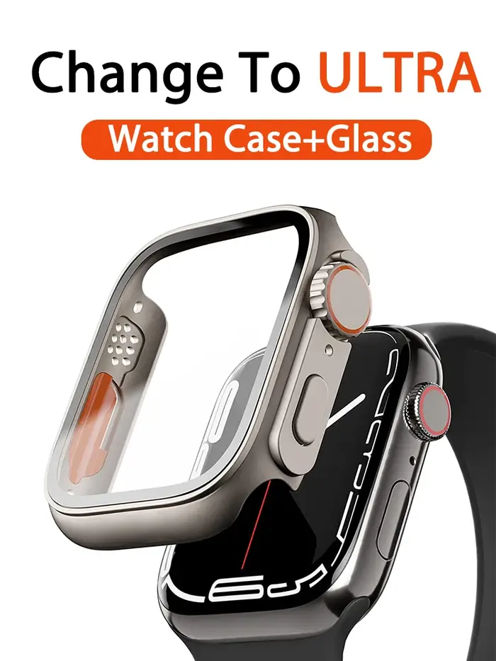Verre + boîtier pour Apple Watch 44mm 45mm 41mm 40mm 42mm 38mm couvercle de protection d'écran changement Ultra pare-chocs iWatch série 9 8 7 SE 6 5 4
