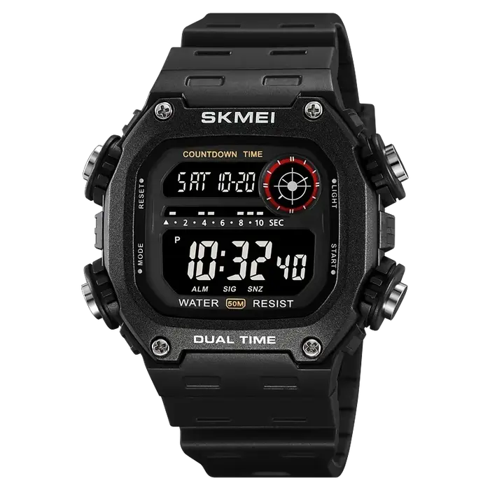 SKMEI rétro-éclairage compte à rebours numérique Sport montres hommes mode 5Bar étanche chronomètre montre-bracelet alarme montre homme 2126