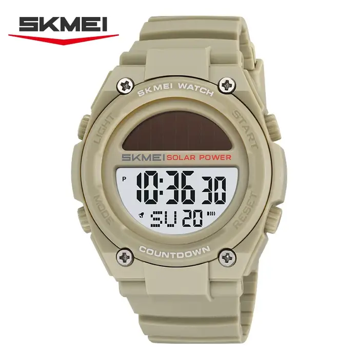 SKMEI 2712 Nouvelle Montre Digitale Sportive Électronique Solaire Étanche Chronographe Militaire Rét