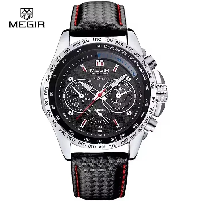 MEGIR 1010 montre à Quartz pour hommes populaire Original de luxe marque de mode bracelet en cuir ho